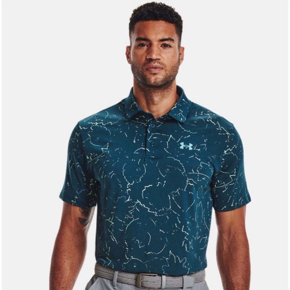 Under Armour Men’s The Playoff Polo Blue Note/Pale Moonlight Size XL